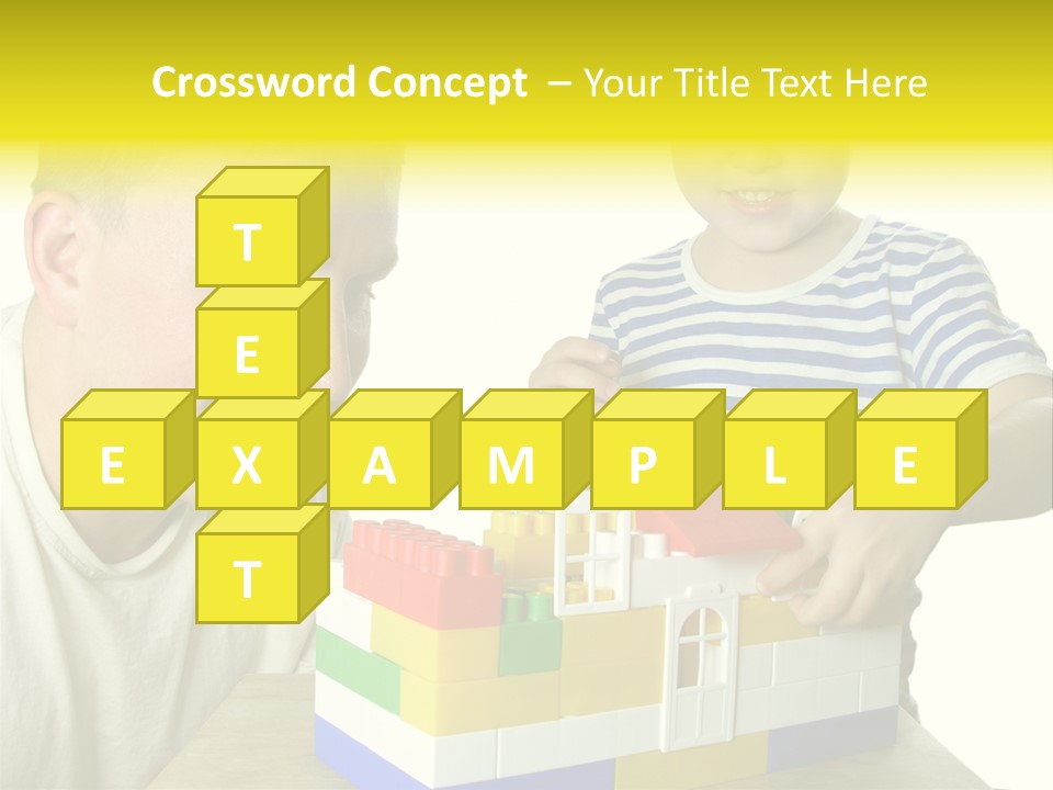 Father With Son Build House PowerPoint Template