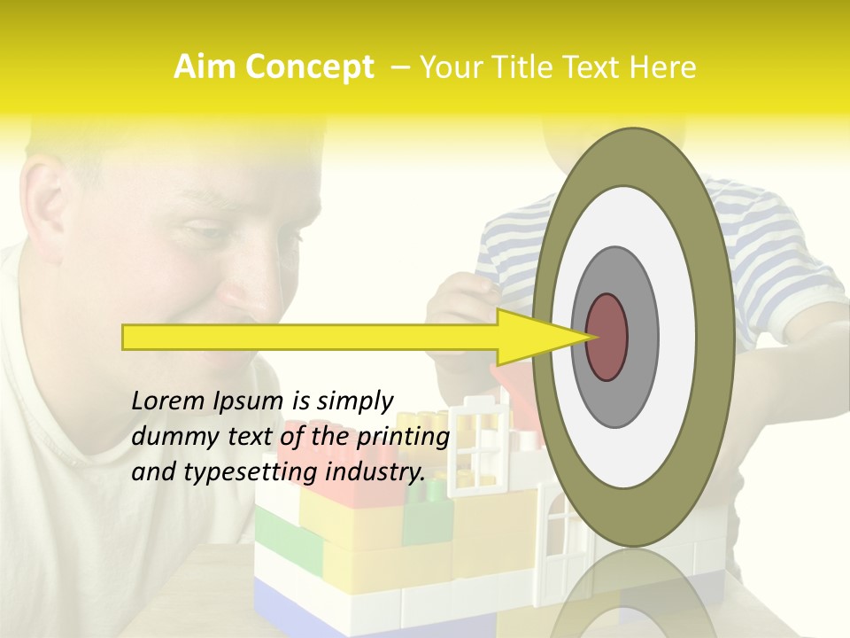 Father With Son Build House PowerPoint Template