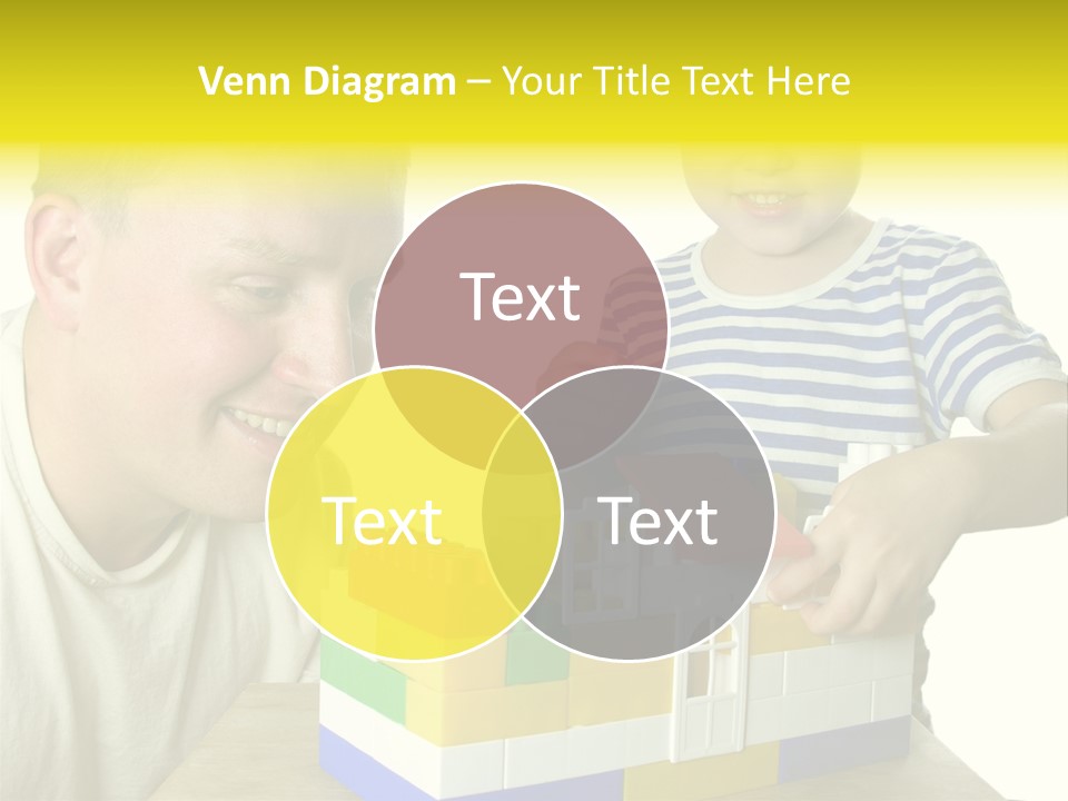 Father With Son Build House PowerPoint Template