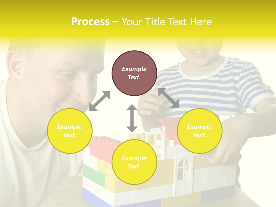 Father With Son Build House PowerPoint Template