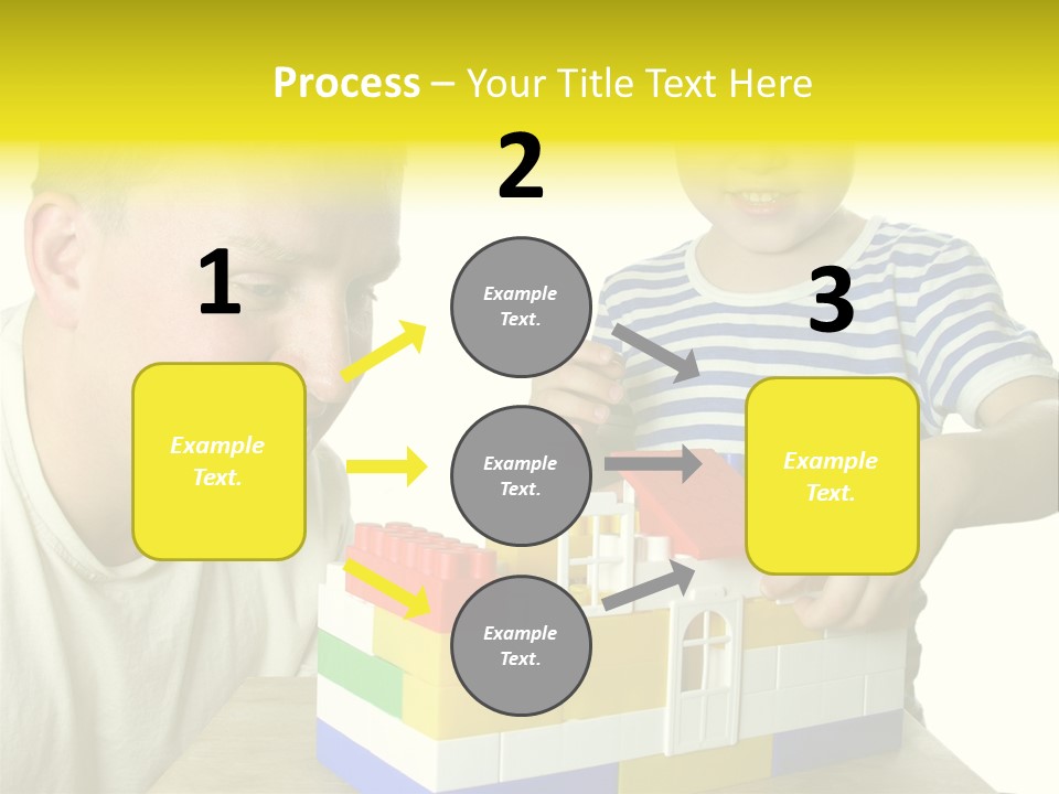 Father With Son Build House PowerPoint Template