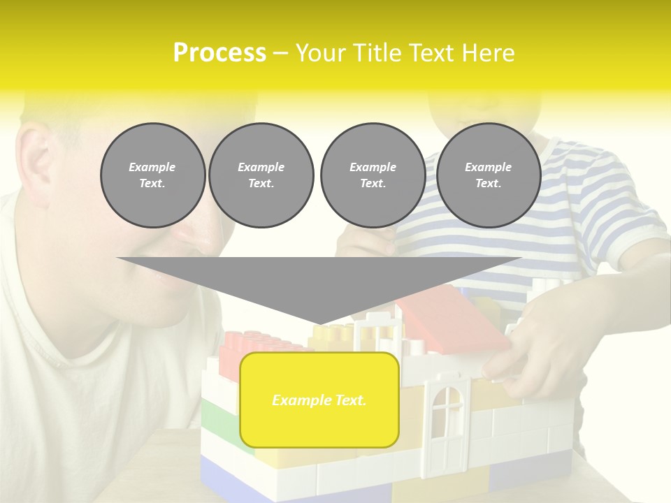 Father With Son Build House PowerPoint Template