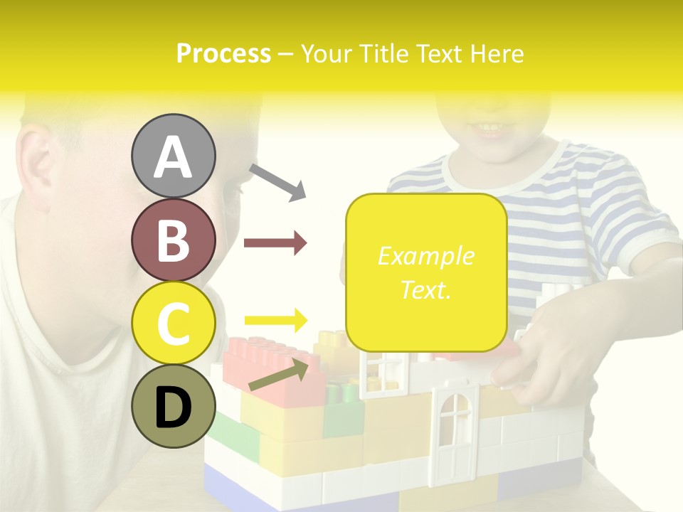 Father With Son Build House PowerPoint Template