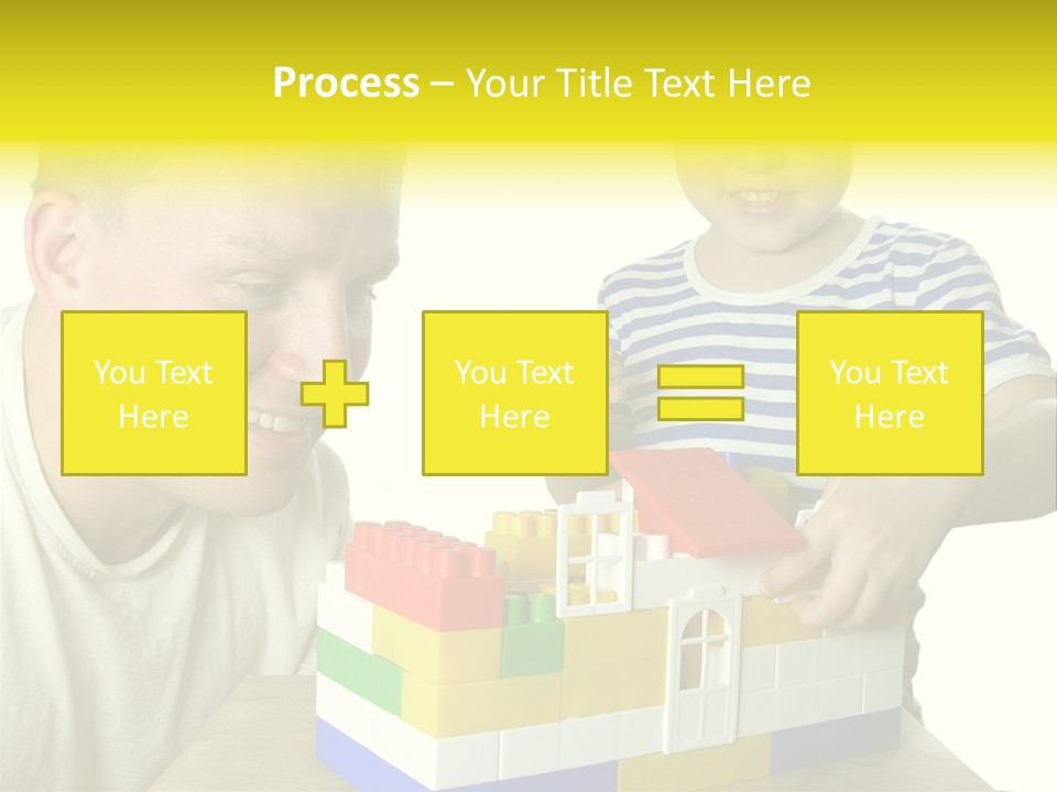 Father With Son Build House PowerPoint Template