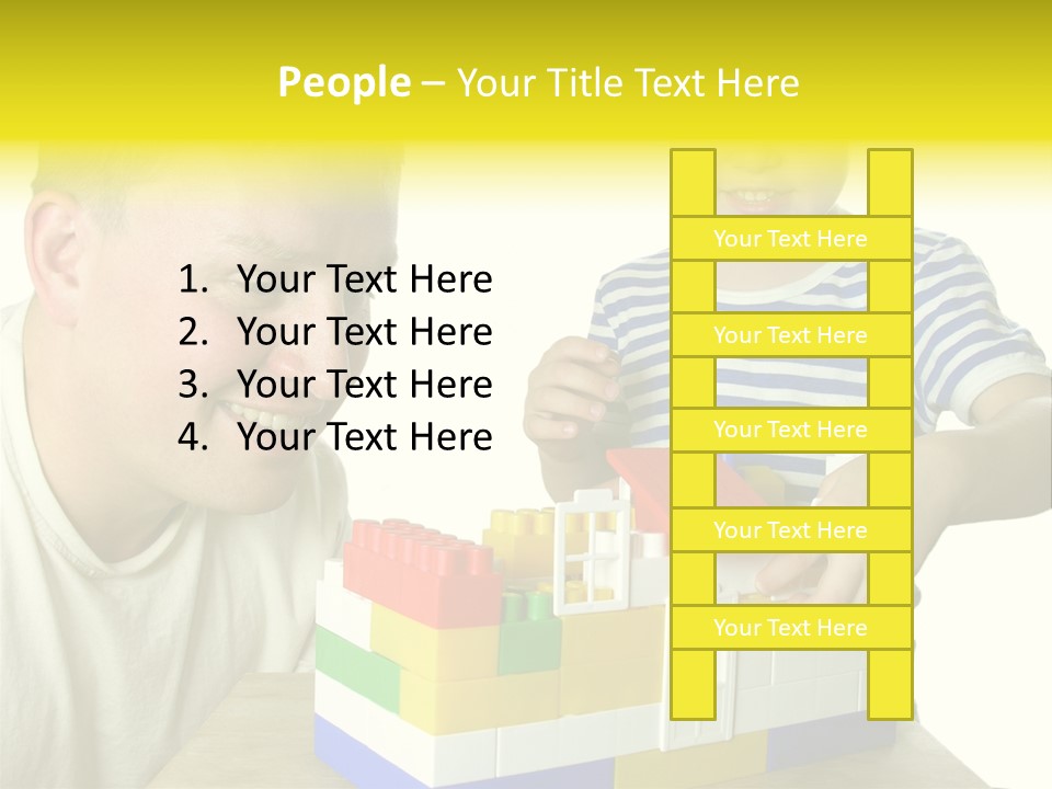 Father With Son Build House PowerPoint Template