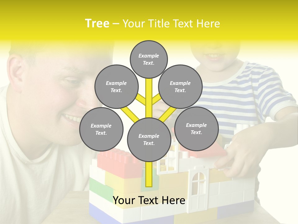 Father With Son Build House PowerPoint Template