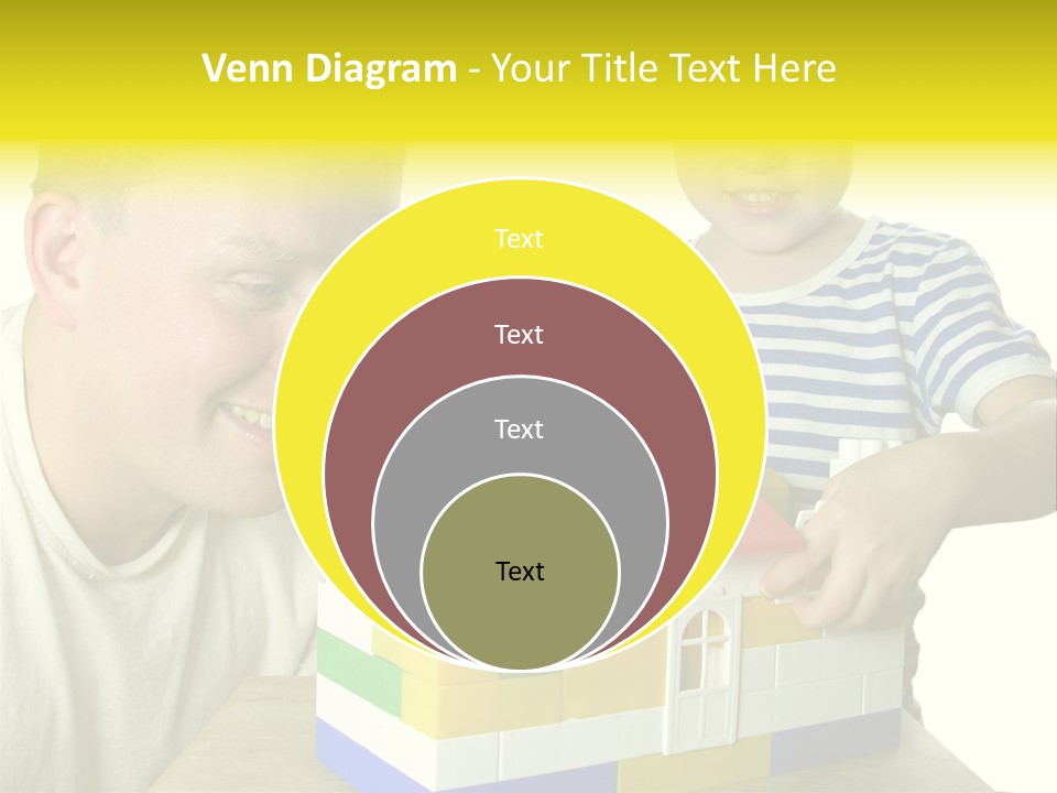 Father With Son Build House PowerPoint Template