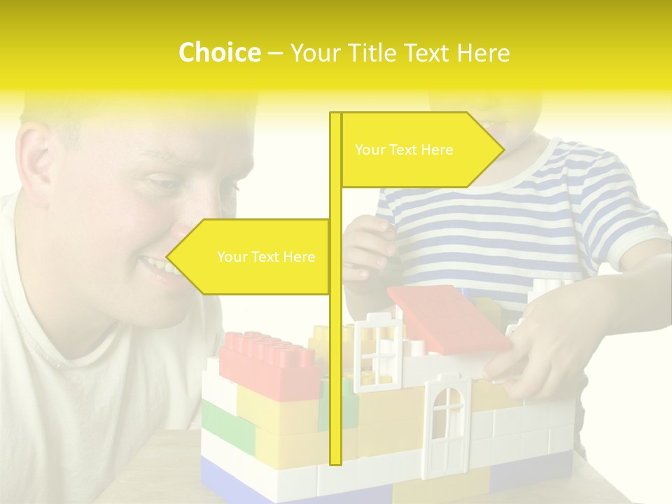 Father With Son Build House PowerPoint Template