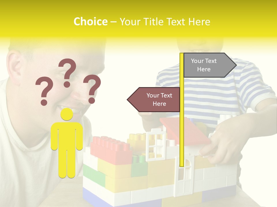 Father With Son Build House PowerPoint Template