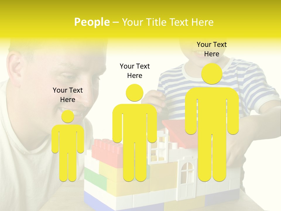 Father With Son Build House PowerPoint Template