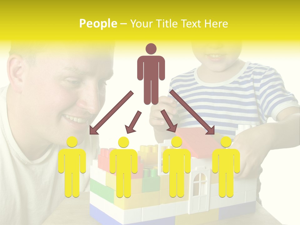 Father With Son Build House PowerPoint Template