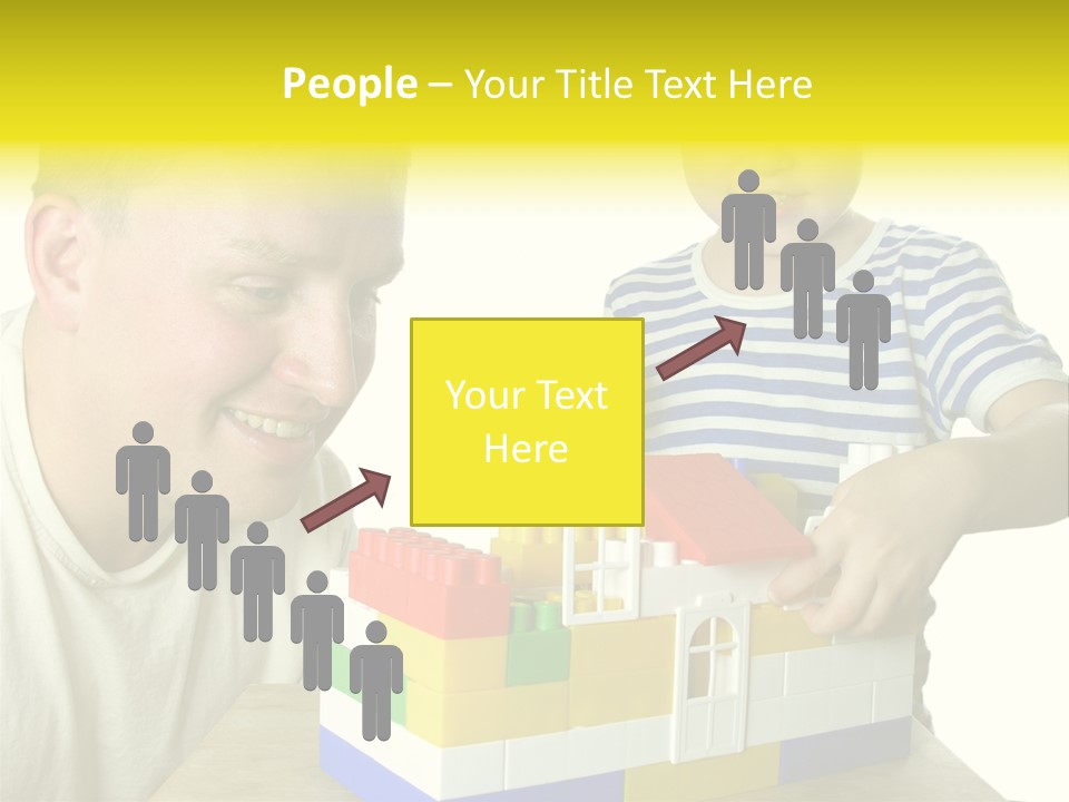 Father With Son Build House PowerPoint Template