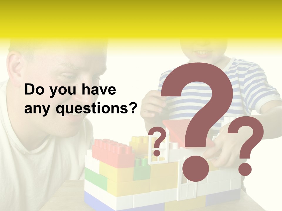 Father With Son Build House PowerPoint Template