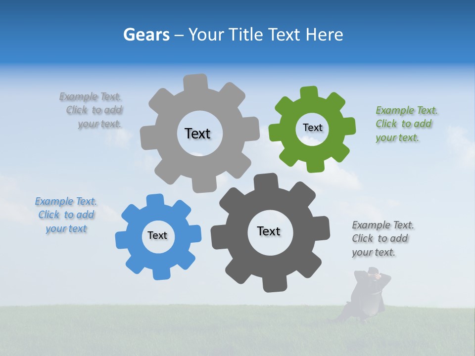 A Manager Sitting On A Chair In Nature PowerPoint Template