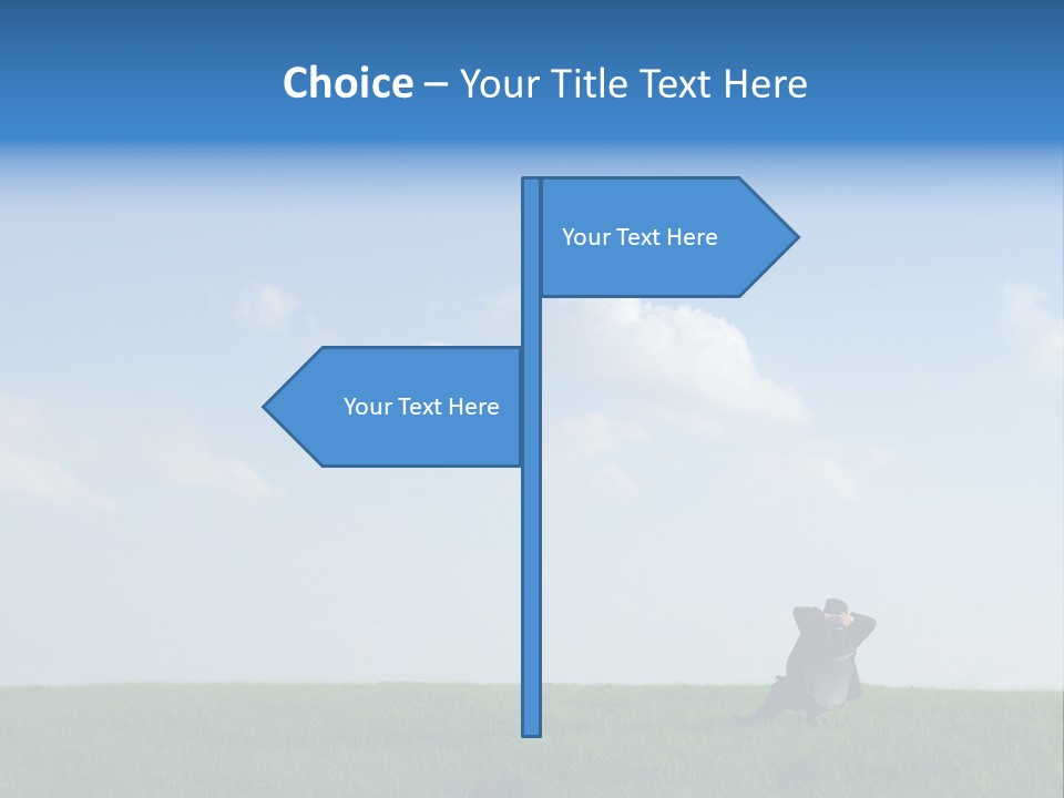 A Manager Sitting On A Chair In Nature PowerPoint Template