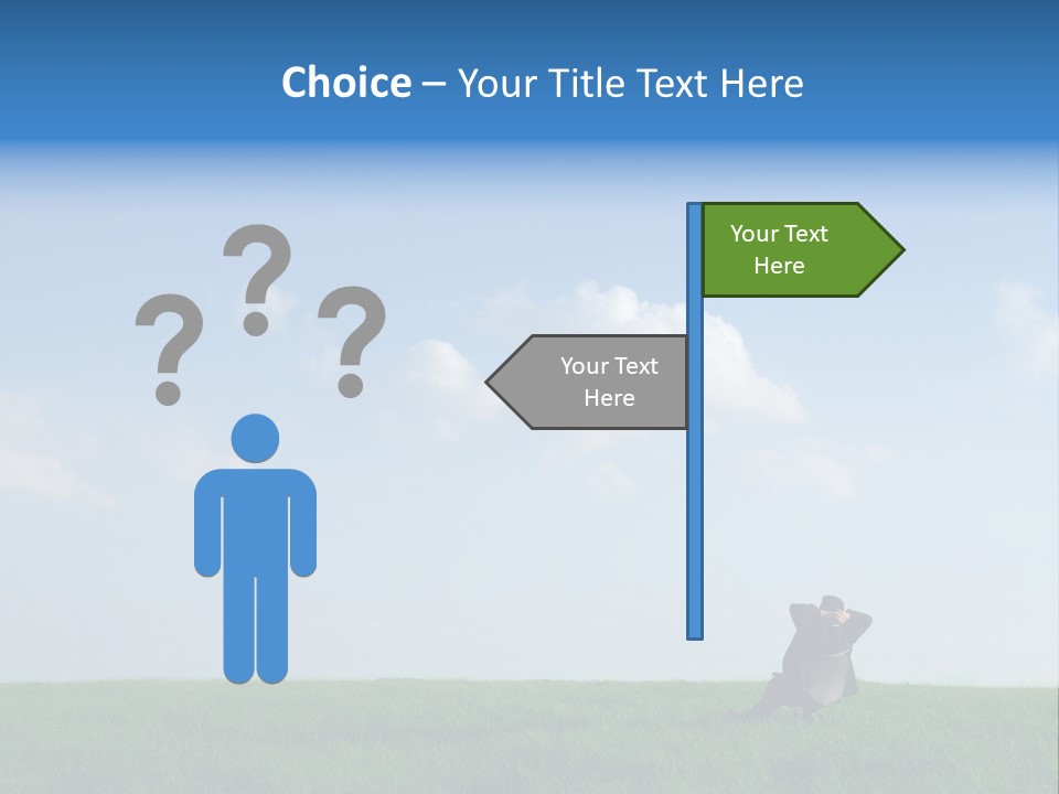 A Manager Sitting On A Chair In Nature PowerPoint Template