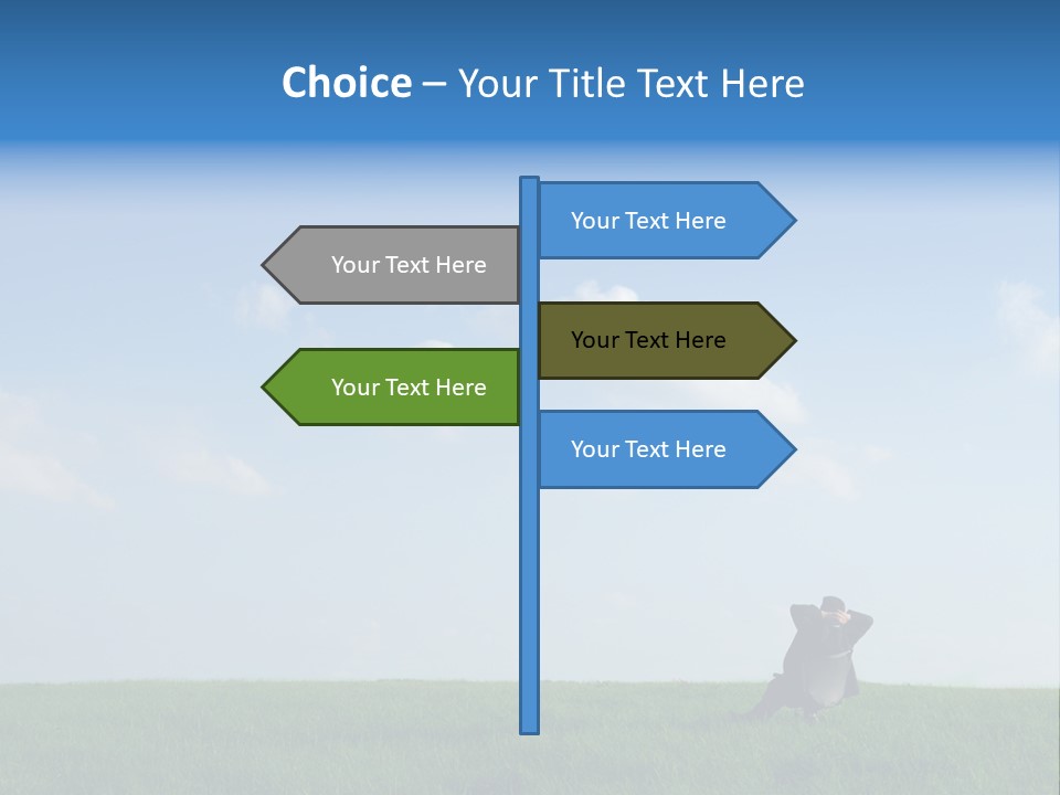 A Manager Sitting On A Chair In Nature PowerPoint Template