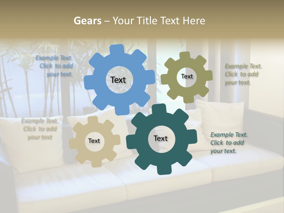 Living Room Waiting Room With Elegant Modern Black And White Design PowerPoint Template