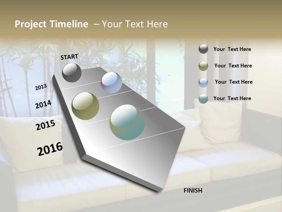 Living Room Waiting Room With Elegant Modern Black And White Design PowerPoint Template