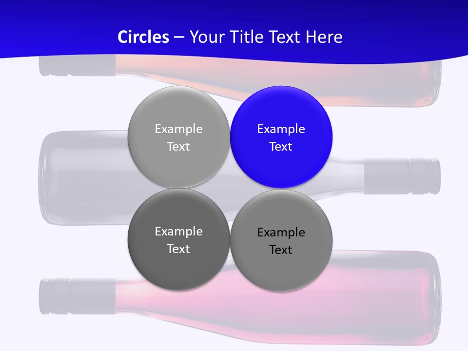 Isolated Colorful Wine Bottles Over A White Background PowerPoint Template