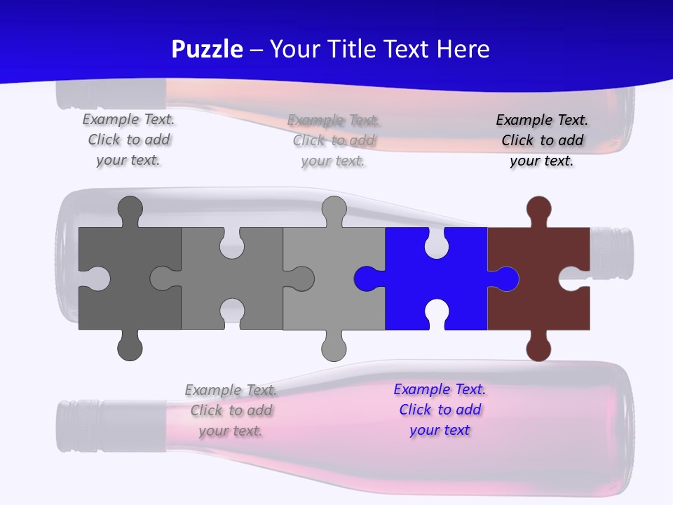 Isolated Colorful Wine Bottles Over A White Background PowerPoint Template