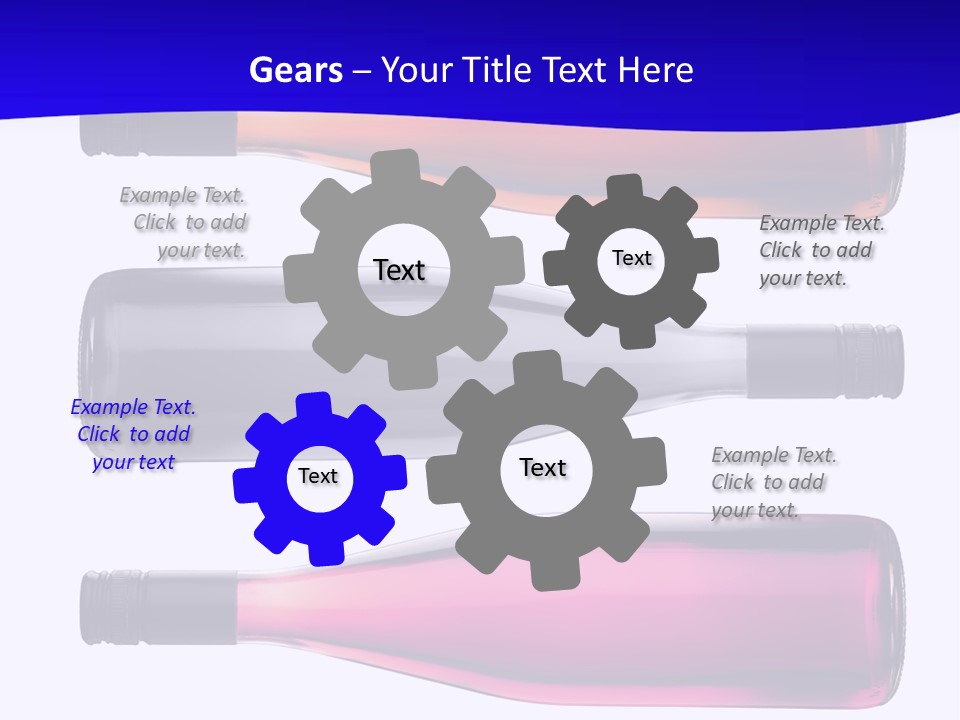 Isolated Colorful Wine Bottles Over A White Background PowerPoint Template