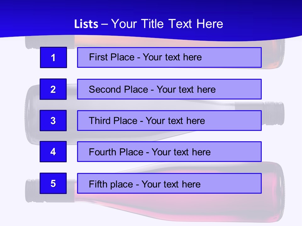 Isolated Colorful Wine Bottles Over A White Background PowerPoint Template