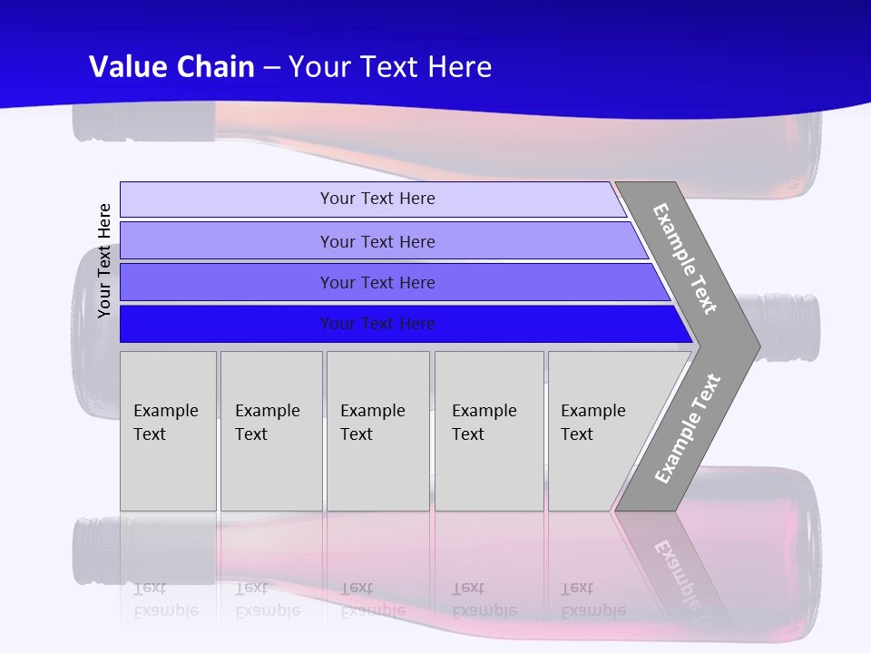 Isolated Colorful Wine Bottles Over A White Background PowerPoint Template