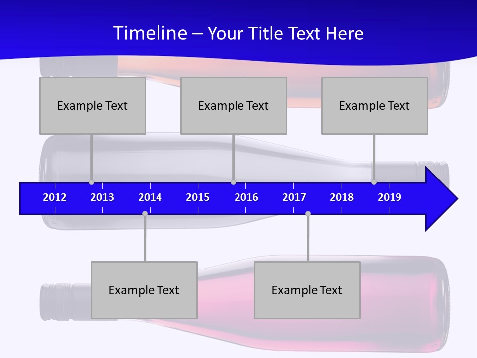 Isolated Colorful Wine Bottles Over A White Background PowerPoint Template