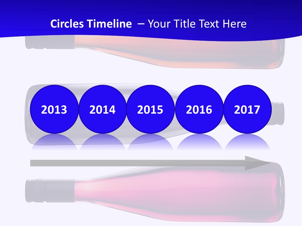 Isolated Colorful Wine Bottles Over A White Background PowerPoint Template