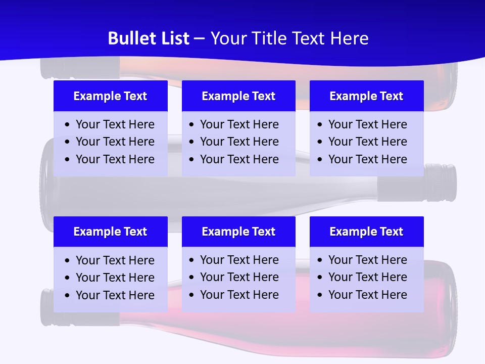 Isolated Colorful Wine Bottles Over A White Background PowerPoint Template