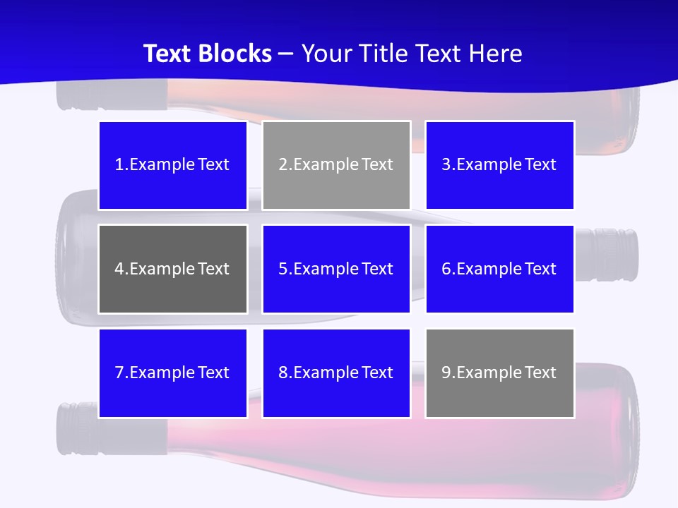 Isolated Colorful Wine Bottles Over A White Background PowerPoint Template