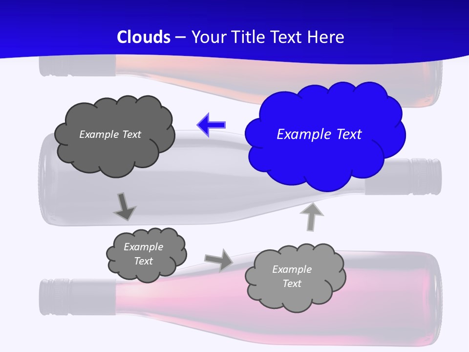 Isolated Colorful Wine Bottles Over A White Background PowerPoint Template