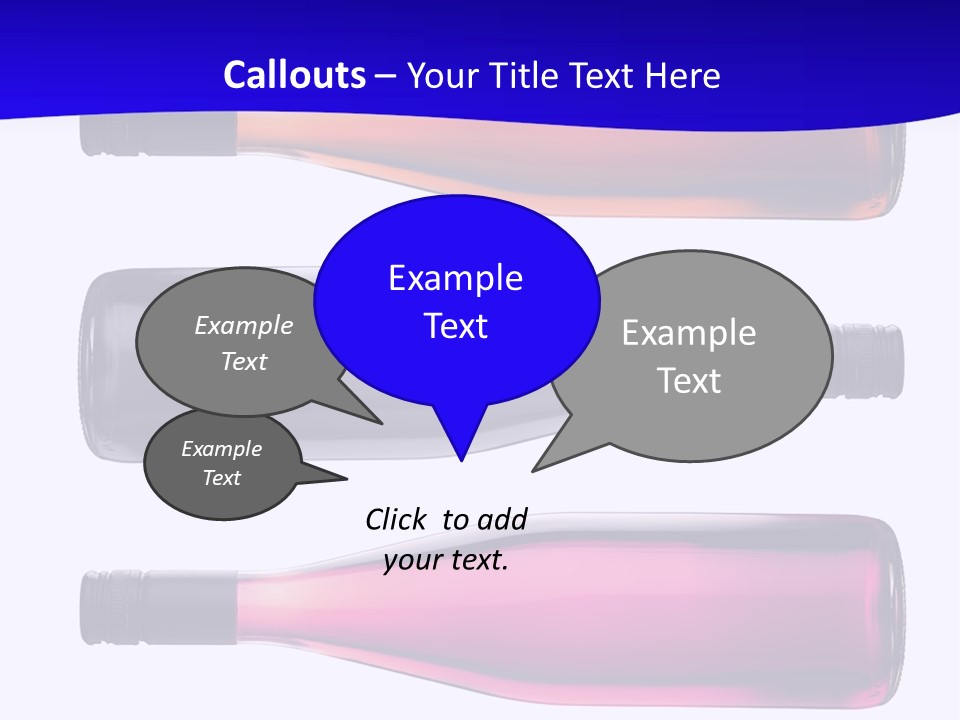 Isolated Colorful Wine Bottles Over A White Background PowerPoint Template