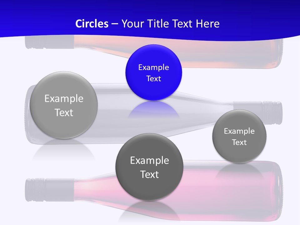 Isolated Colorful Wine Bottles Over A White Background PowerPoint Template