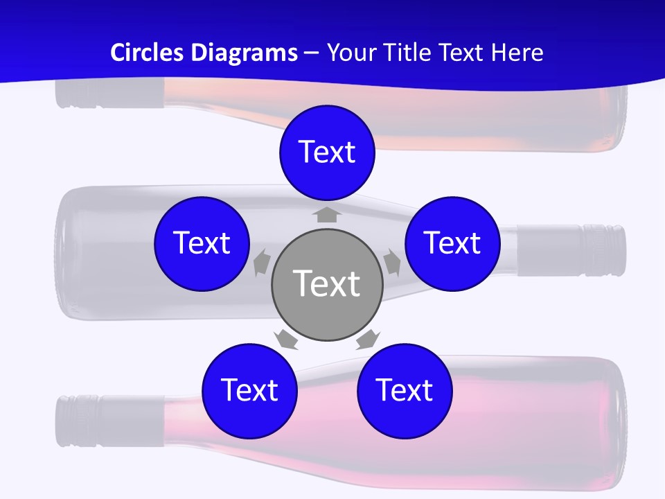 Isolated Colorful Wine Bottles Over A White Background PowerPoint Template