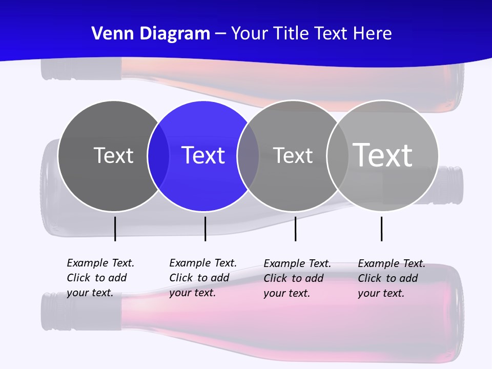 Isolated Colorful Wine Bottles Over A White Background PowerPoint Template