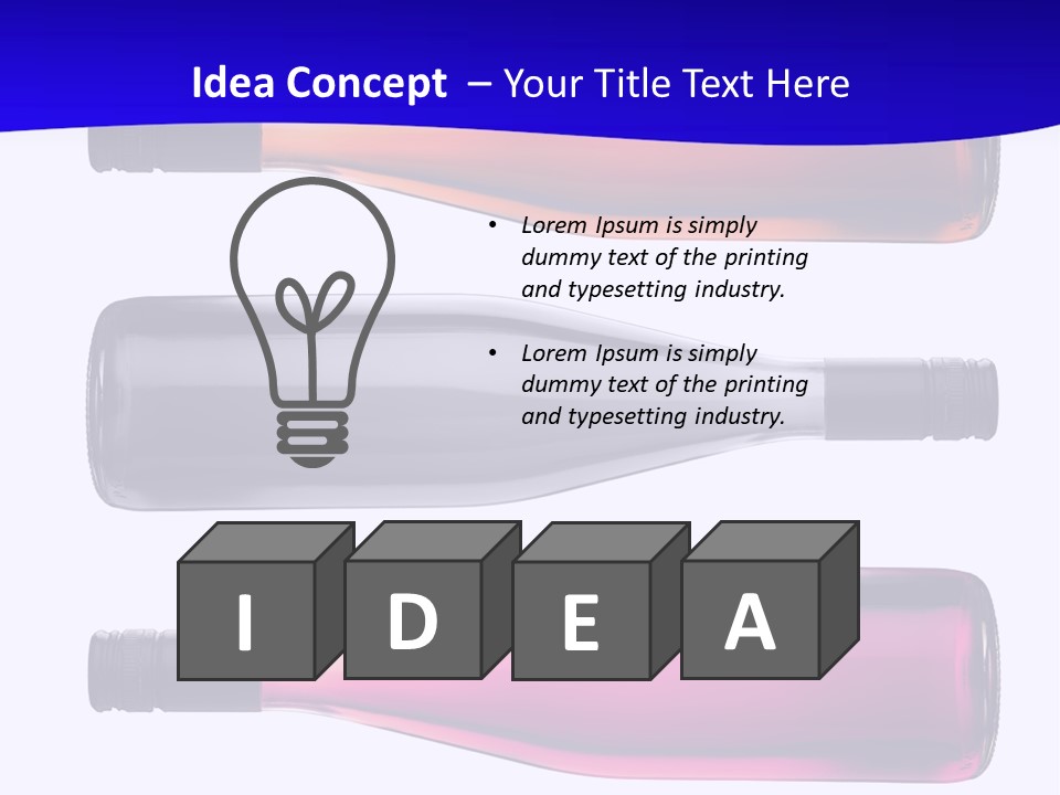 Isolated Colorful Wine Bottles Over A White Background PowerPoint Template