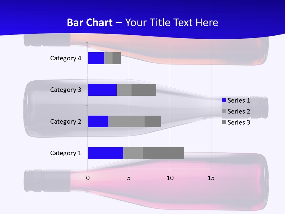 Isolated Colorful Wine Bottles Over A White Background PowerPoint Template