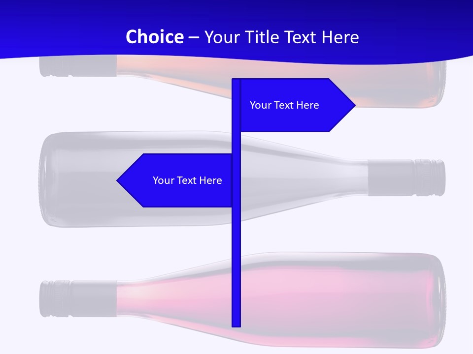 Isolated Colorful Wine Bottles Over A White Background PowerPoint Template