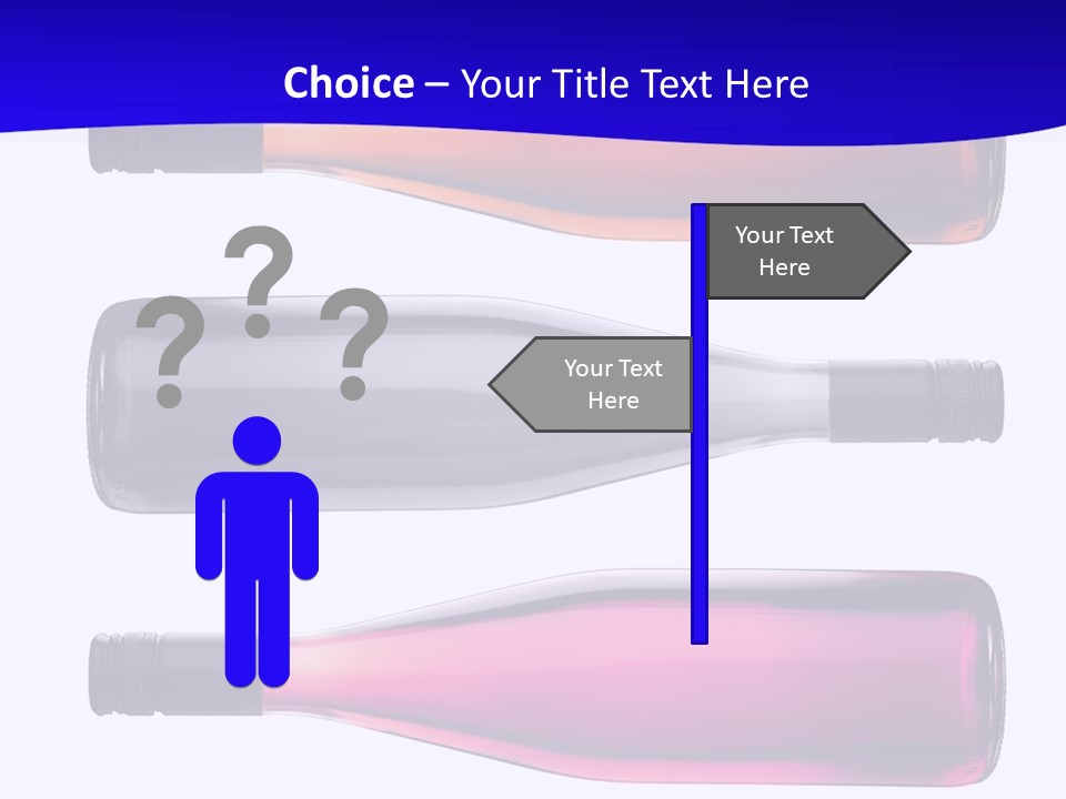 Isolated Colorful Wine Bottles Over A White Background PowerPoint Template