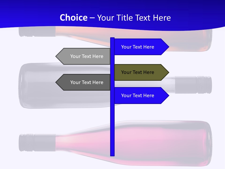Isolated Colorful Wine Bottles Over A White Background PowerPoint Template