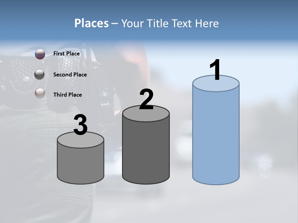 A Police Officer Standing By Traffic PowerPoint Template