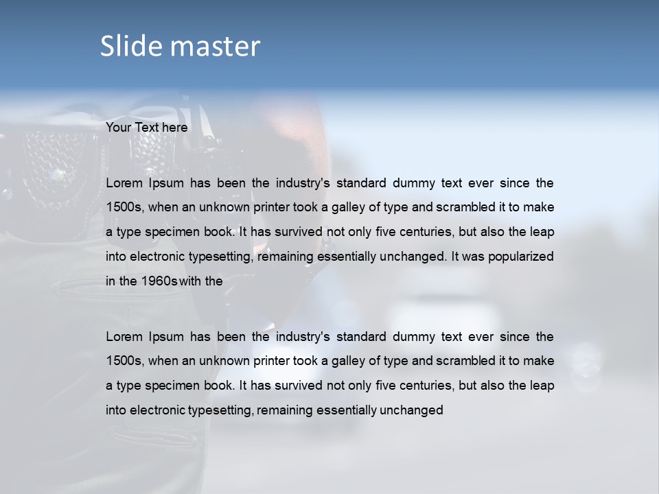 A Police Officer Standing By Traffic PowerPoint Template