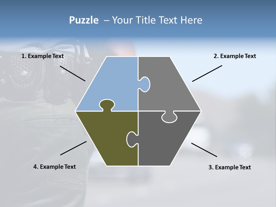 A Police Officer Standing By Traffic PowerPoint Template