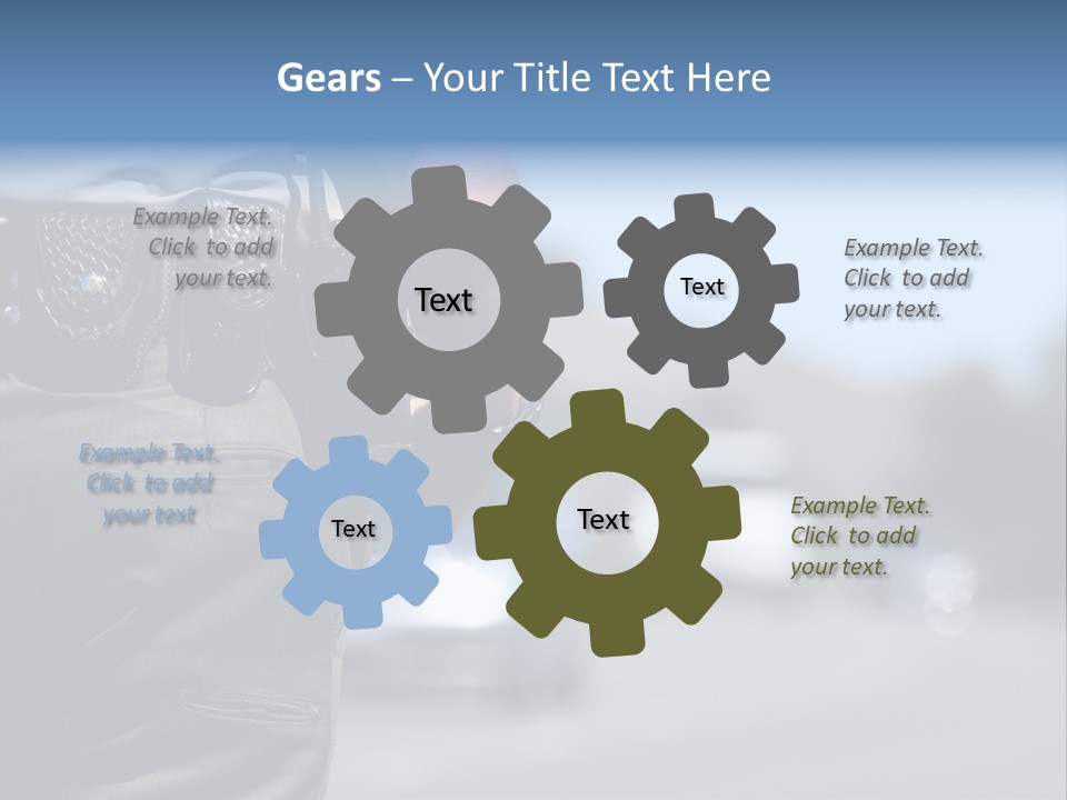 A Police Officer Standing By Traffic PowerPoint Template