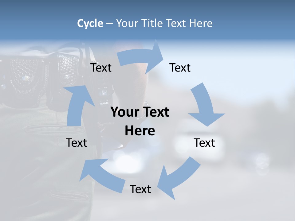 A Police Officer Standing By Traffic PowerPoint Template