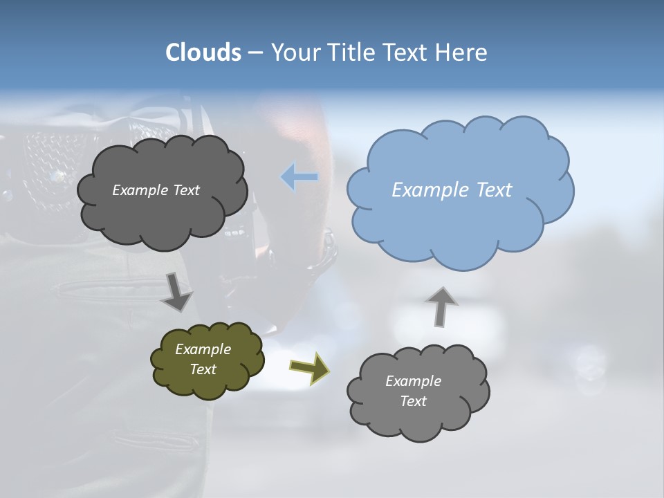 A Police Officer Standing By Traffic PowerPoint Template