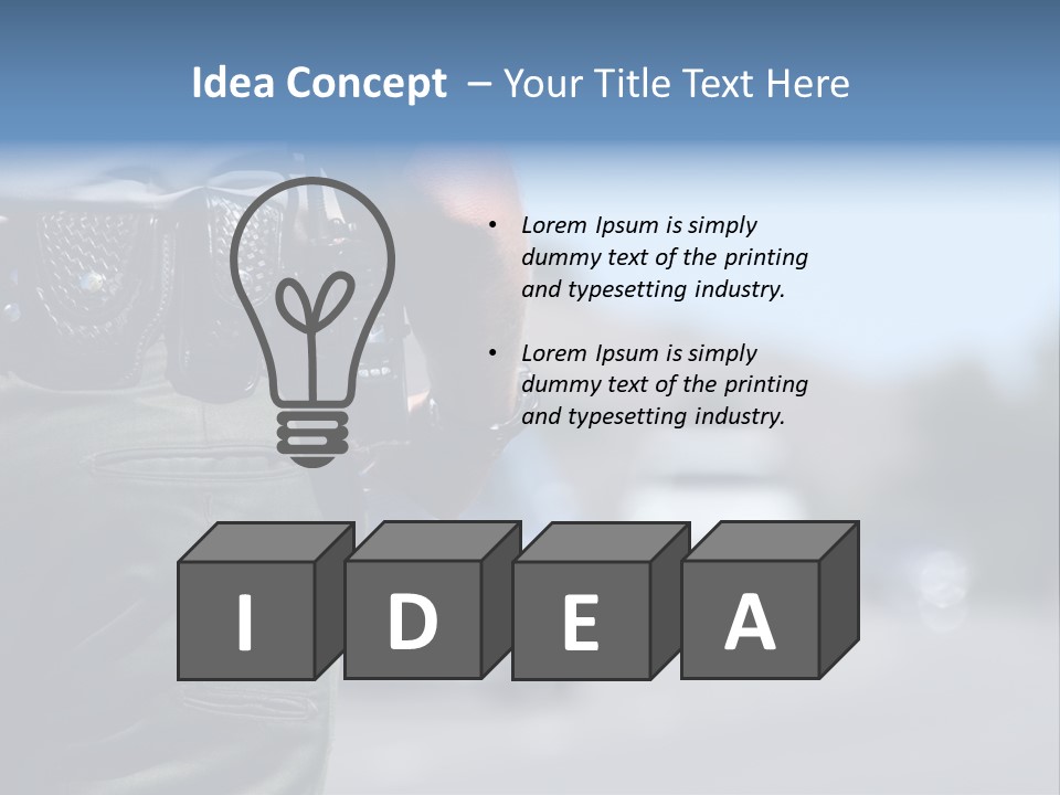 A Police Officer Standing By Traffic PowerPoint Template