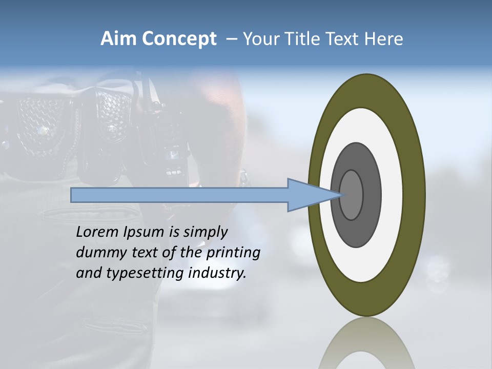 A Police Officer Standing By Traffic PowerPoint Template